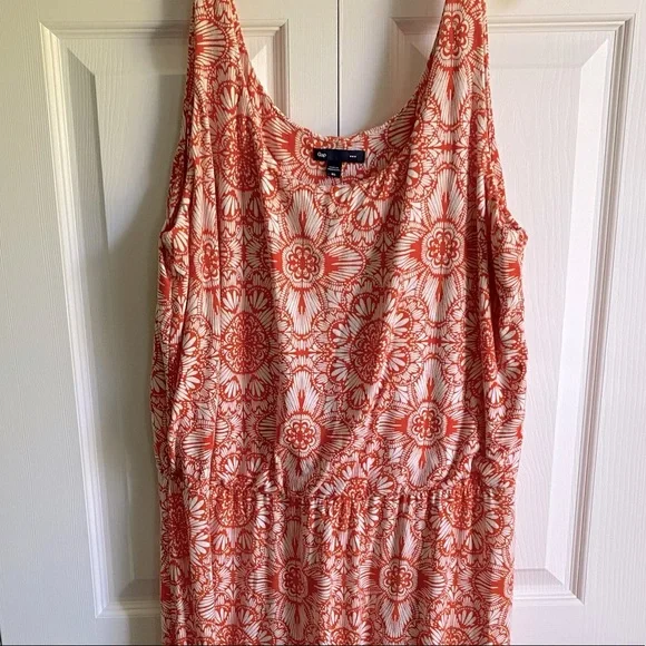 GAP Factory | Dresses | Gap Orange Floral Sleeveless Maxi Dress | Poshmark